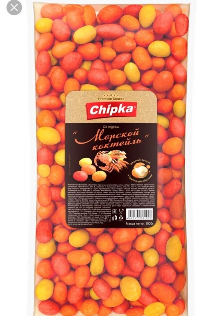 Арахис Chipka глазурированный со вкусом креветки 1 кг., флоу-пак