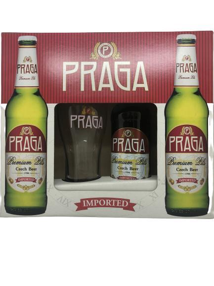 Пиво Praga Premium Pils 4.7% 3 х 500 мл. с бокалом, картон