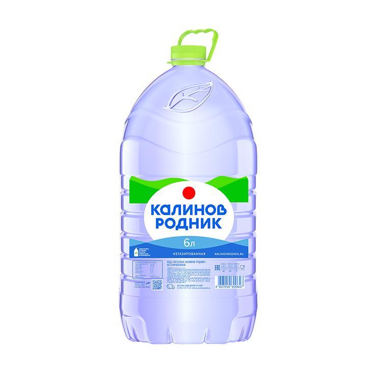 Вода негазированная Калинов Родник минеральная 6 л., ПЭТ