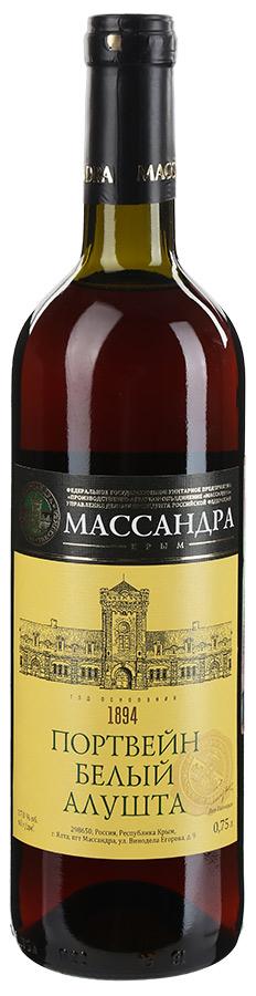 Портвейн Массандра Алушта белый 17% 750 мл., стекло