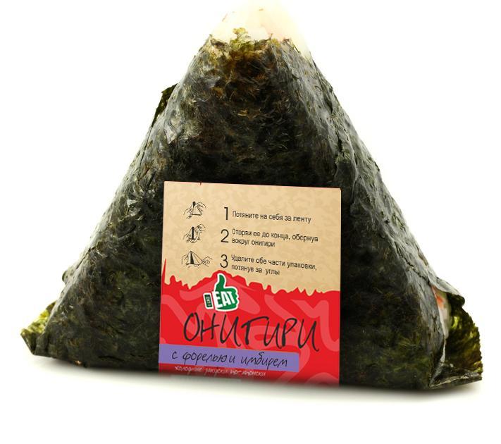 Онигири I like eat с форелью и имбирем 100 гр., флоу-пак