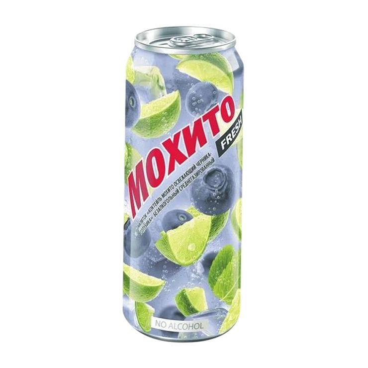 Напиток газированный Очаково Мохито Fresh черника голубика 450 мл.,ж/б
