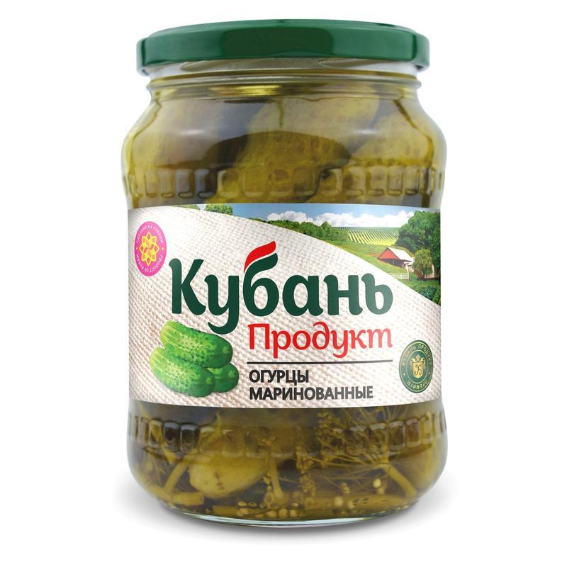 Огурцы Кубань Маринованные 680 гр., стекло