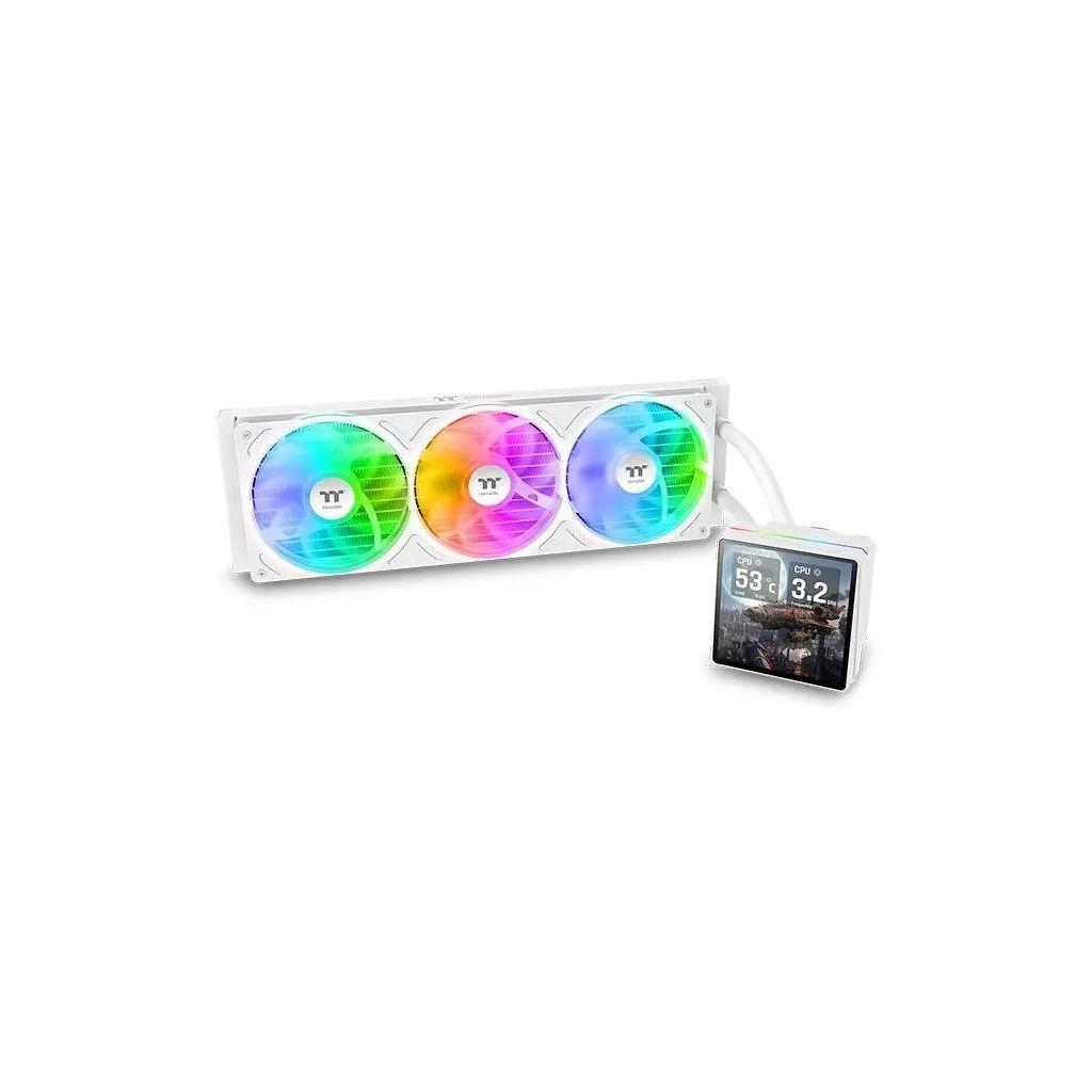 Система водяного охлаждения Thermaltake TH360 V3 Ultra Snow, LCD, 4-pin, ARGB, 120мм, белый, retail [cl-w476-pl12sw-a]