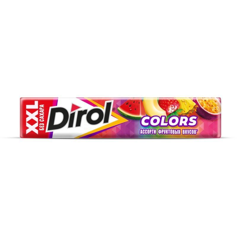 Жевательная резинка Dirol Colors XXL ассорти фруктовых вкусов 19 гр., обертка