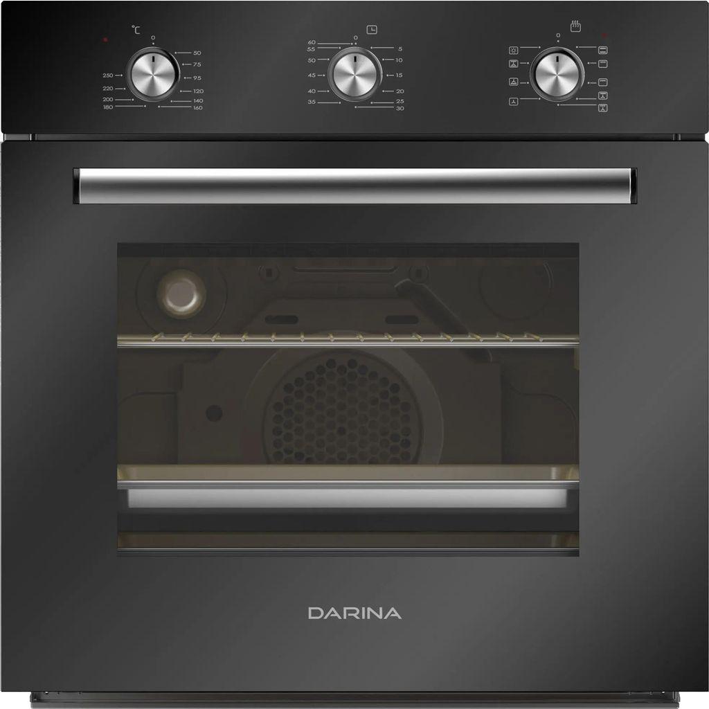 Духовой шкаф электрический Darina 1V5 BDE 112 707 B, 65л, дверца с 3 стеклами, черный/стекло черное
