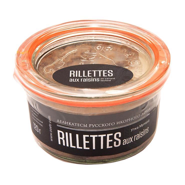Риет Русский икорный дом Rillettes aux raisins из мяса уток с изюмом 120 гр., стекло