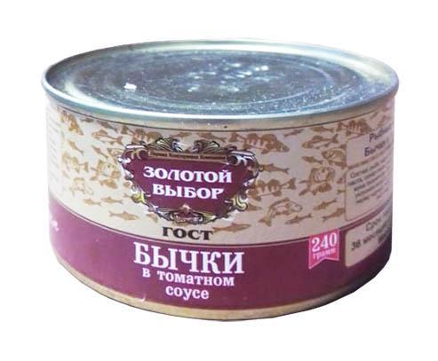 Бычки в томате Золотой Выбор 240 гр., ж/б