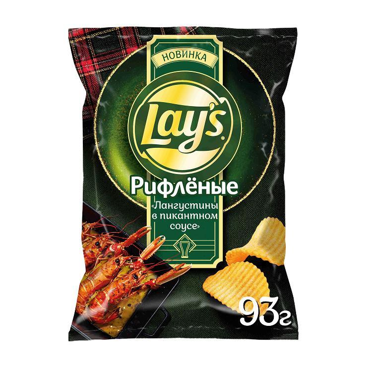 Чипсы Lay's Лангуст в пикантном соусе рифленые 93 гр., флоу-пак