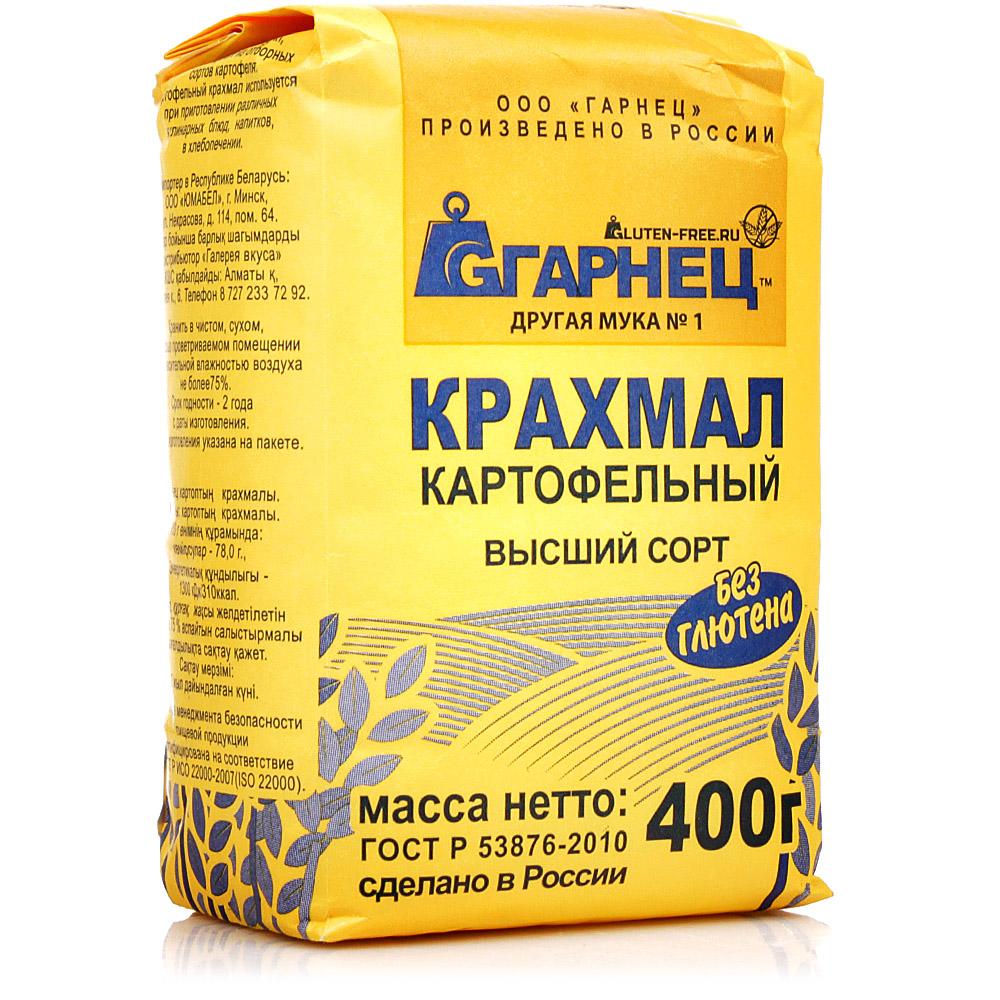 Крахмал Гарнец картофельный без глютена, 400 гр., бумажная упаковка