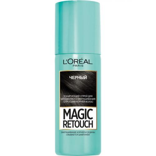 Спрей для волос L'Oreal Magic Retouch тонирующий черный 75 мл., баллон