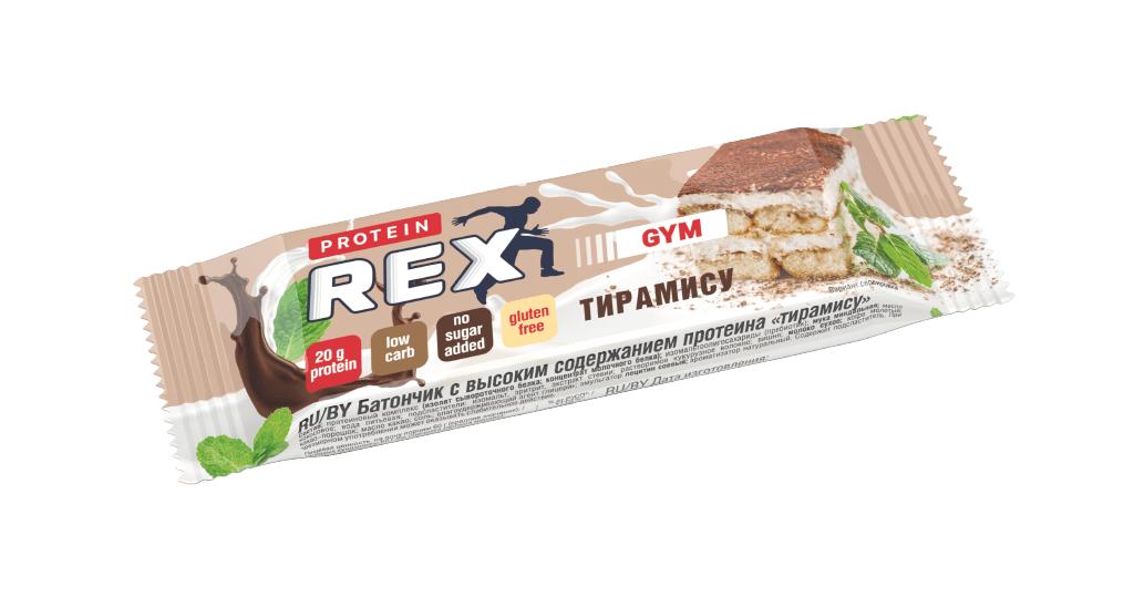 Батончик ProteinRex gum протеиновый 30% тирамису, 60 гр., флоу-пак