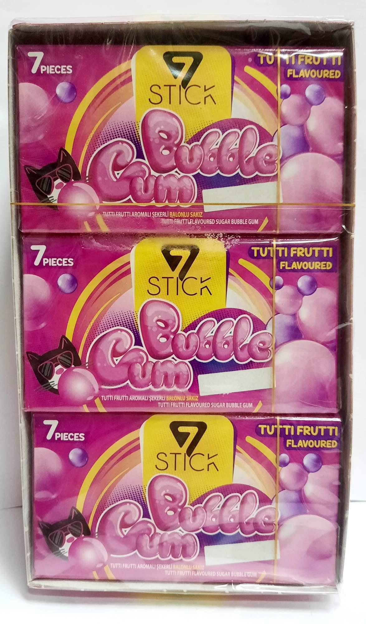 Жевательная резинка 7 STICK Buble gum Тутти-фрутти 14,5 гр., картон