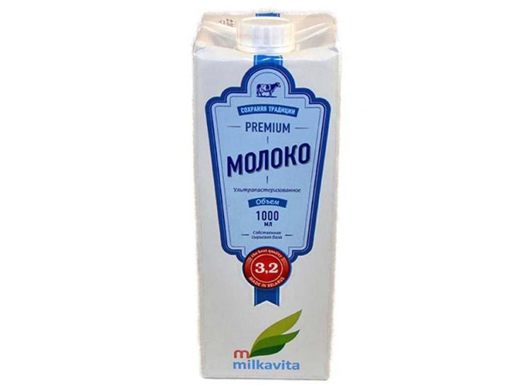 Молоко Milkavita ультрапастеризованное 3,2%, 1 л., тетра-пак