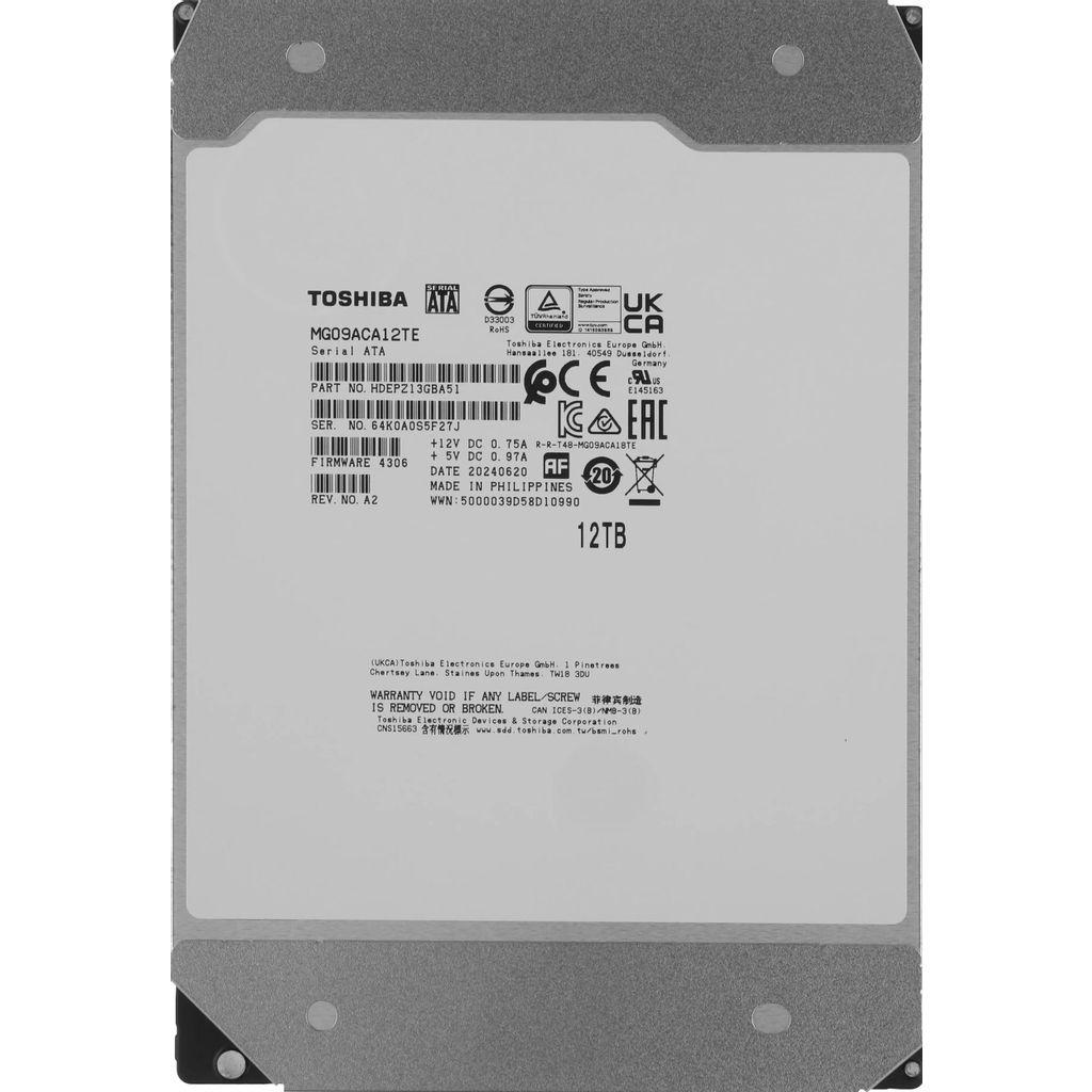 Жесткий диск Toshiba Enterprise Capacity MG09ACA12TE, 12ТБ, HDD, SATA III, 3.5, 7200об/мин