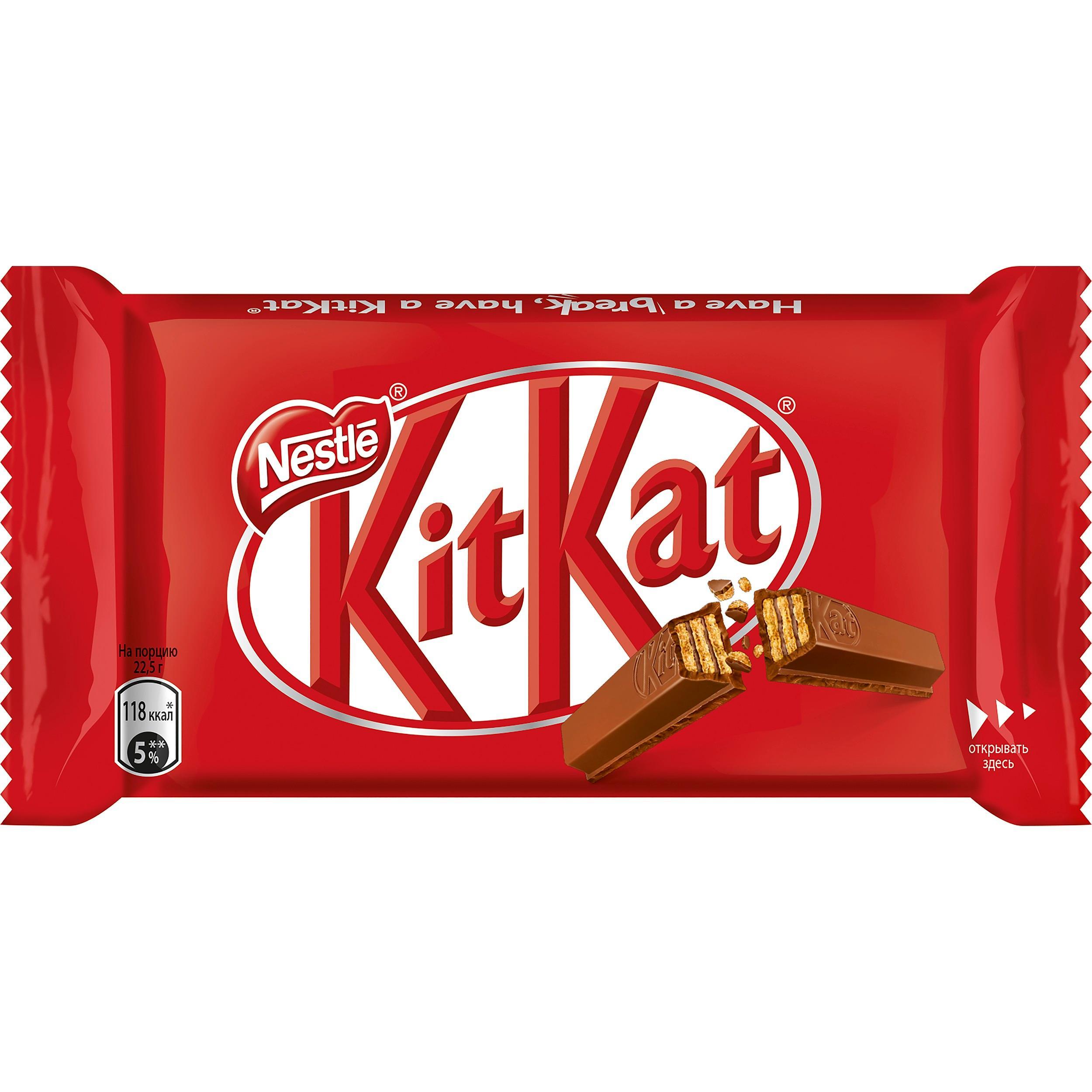 Батончик шоколадный KitKat молочный с хрустящей вафлей 45 гр., флоу-пак