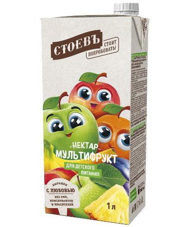 Нектар Стоевъ мультифруктовый 1 л., тетра-пак