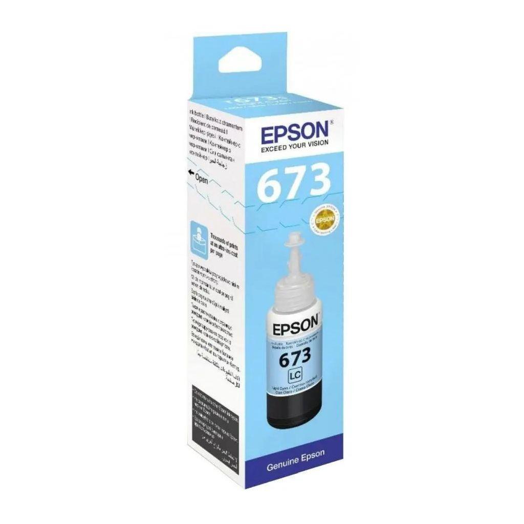 Чернила Epson 673 C13T673598 (аналог C13T67354A), для Epson, 70мл, светло-голубой