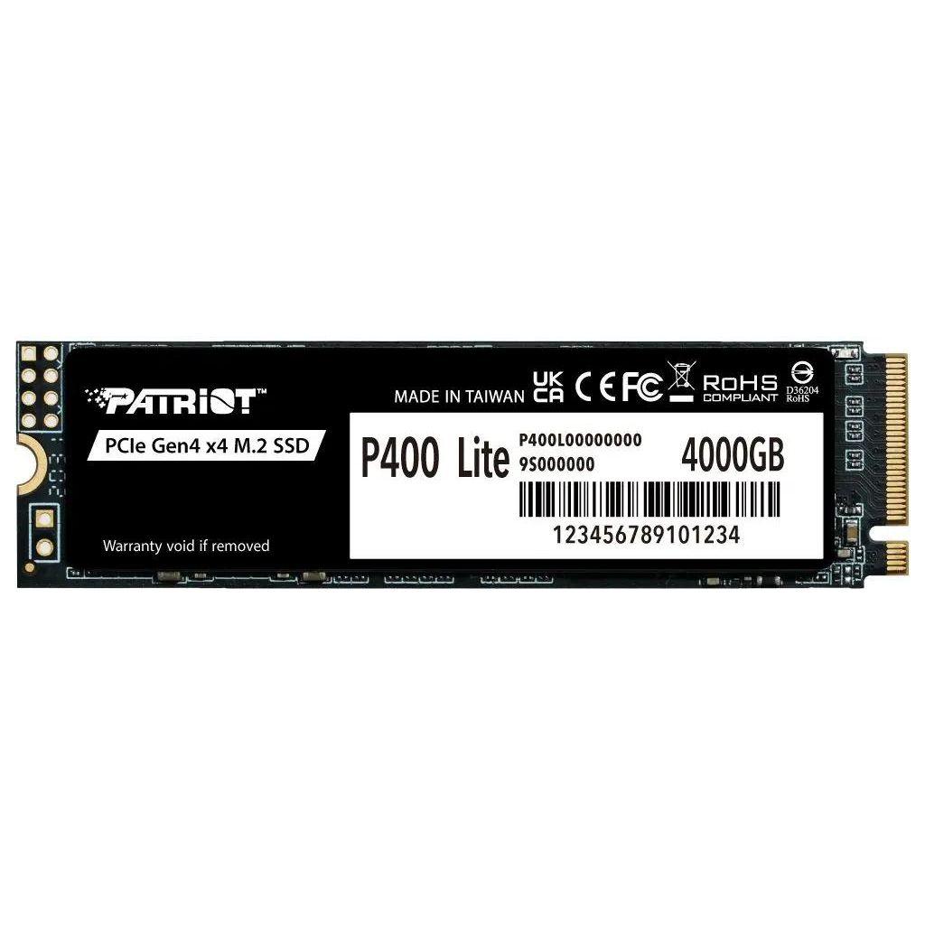 4ТБ SSD накопитель Patriot P400 Lite P400LP4KGM28H M.2 2280, PCIe 4.0 x4, NVMe, M.2