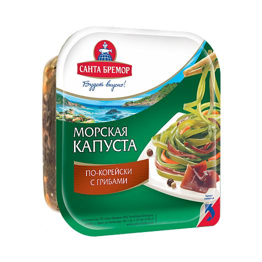 Капуста морская Санта Бремор по - корейски с грибами 150 гр., пластиковый контейнеровый контейнер