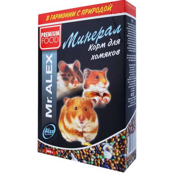Корм для хомяков Мистер Алекс Минерал 500 г., картон
