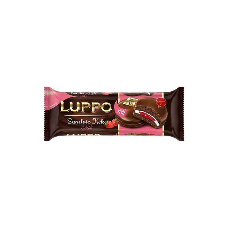 Кекс Luppo клубника сендвич 182 гр., флоу-пак