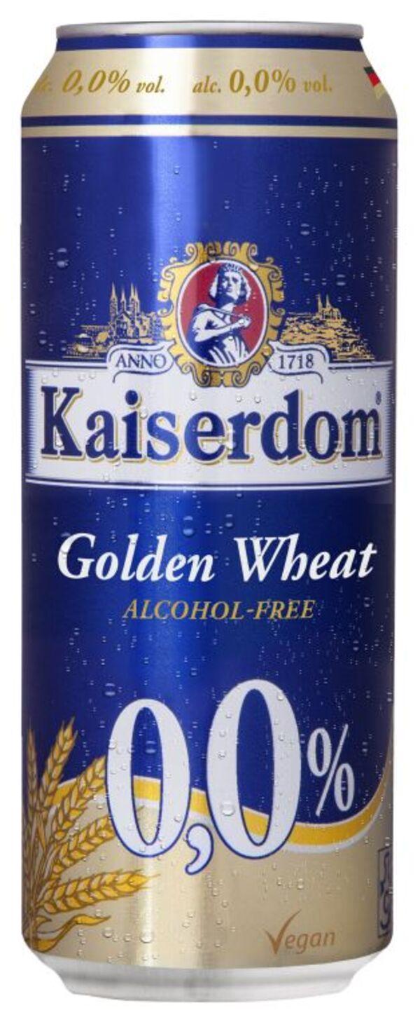 Пиво Kaiserdom Golden Wheat безалкогольное светлое пастеризованное нефильтрованное неосветленное 500 мл., ж/б
