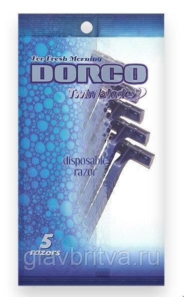 Станок одноразовый бритвенный с двумя лезвиями 5 шт. Dorco, 25 гр., пластиковый пакет