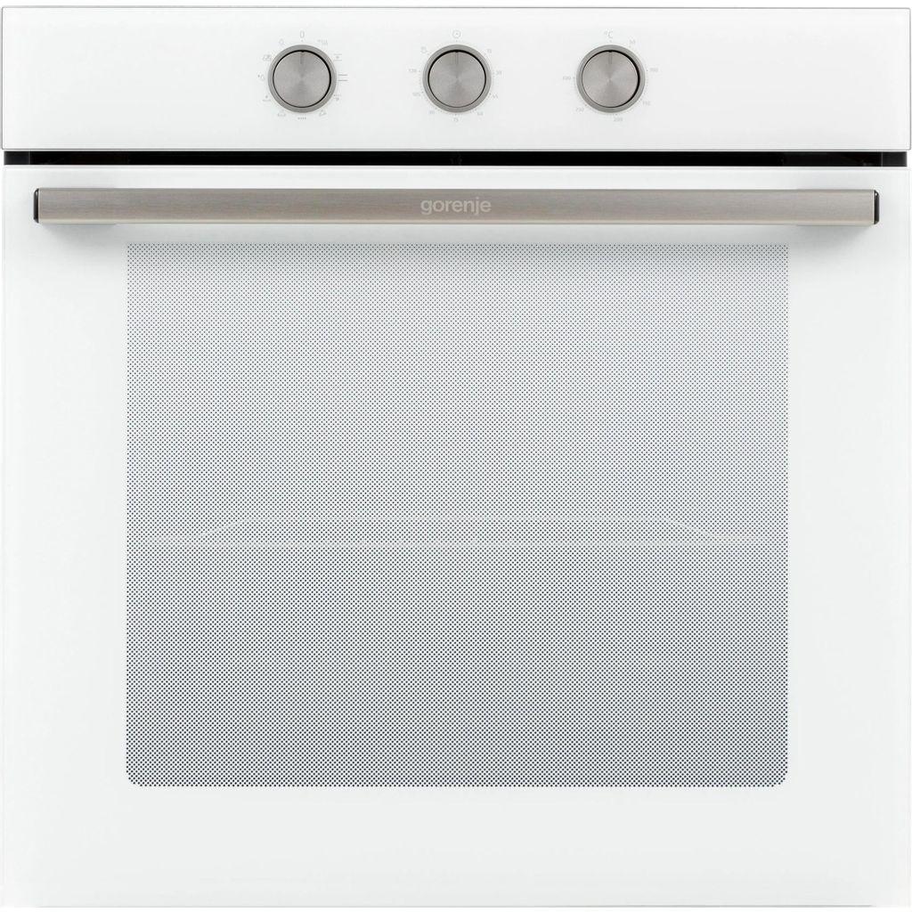 Духовой шкаф электрический Gorenje BO6725E02WG, 77л, дверца с 2 стеклами, белый/нержавеющая сталь