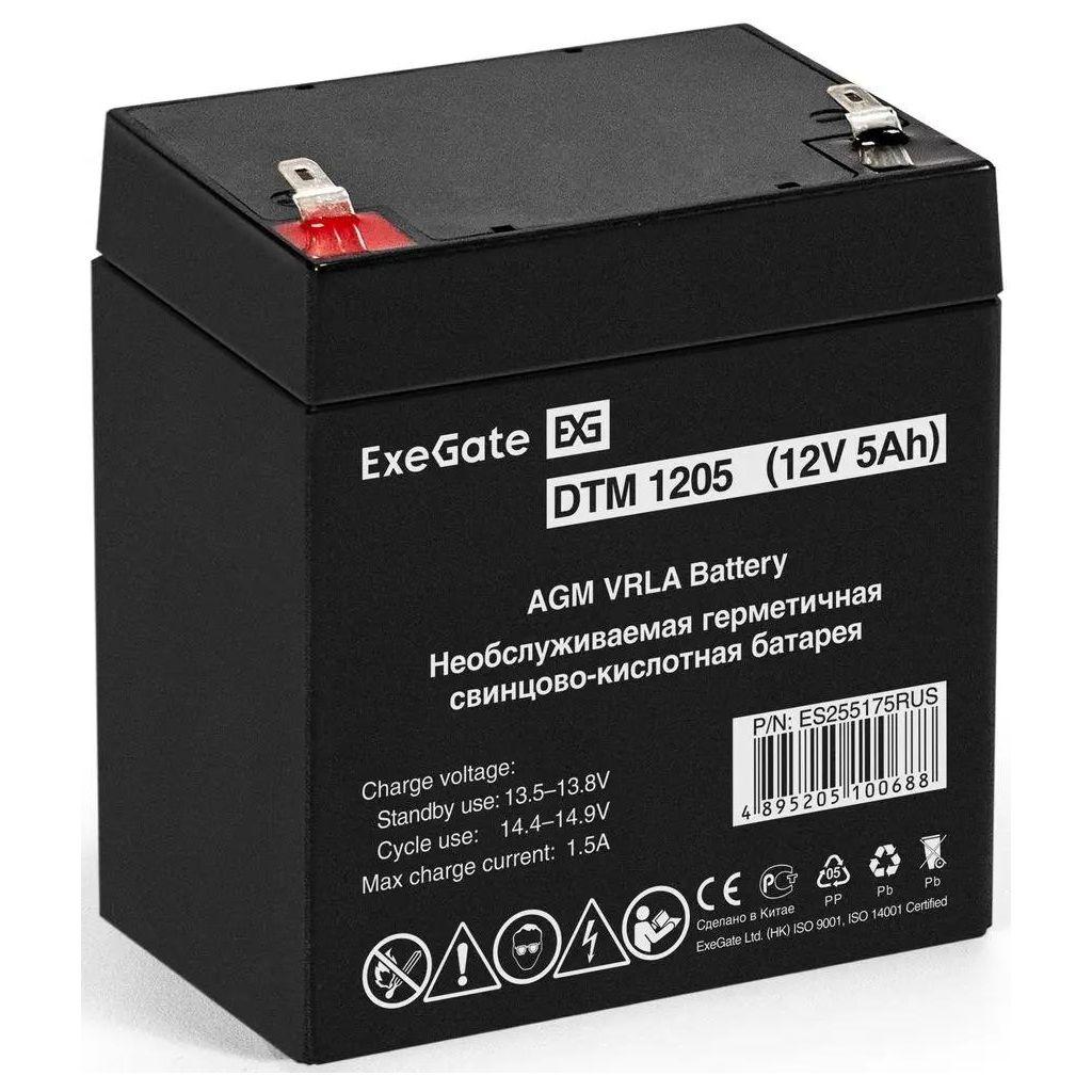 Аккумуляторная батарея EXEGATE ES255175 для ИБП, 12В, 5Ач [es255175rus]