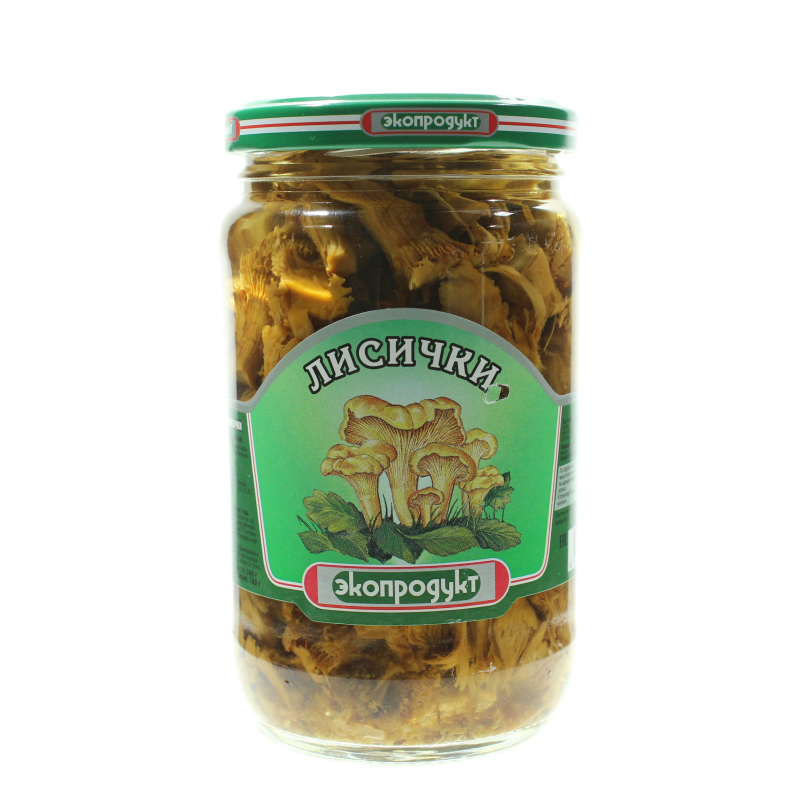 Грибы лисички маринованные, Экопродукт, 340 гр., Стекло