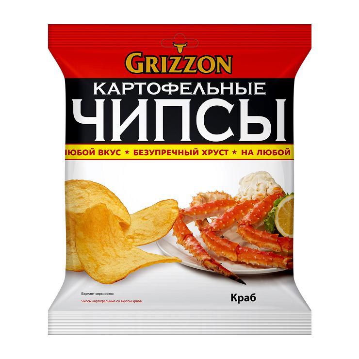 Чипсы Grizzon краб 150 гр., флоу-пак