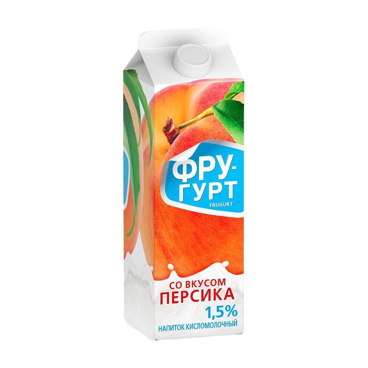 Напиток кисломолочный Фругурт персик 1,5% 950 гр., тетра-пак