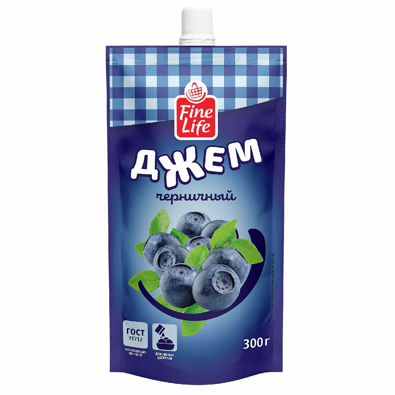 Джем Fine Life черничный 300 гр., дой-пак