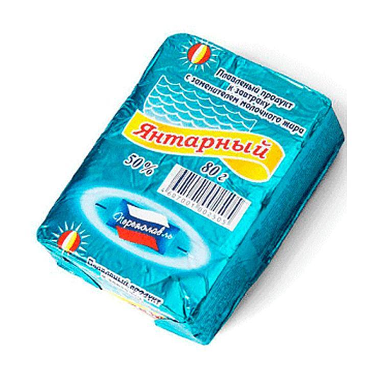 Продукт плавленый Янтарный 25% 80 гр., фольга