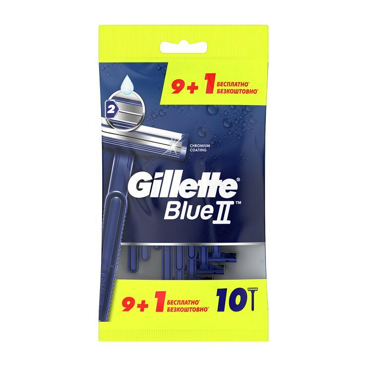 Станок для бритья Gillette Blue II одноразовый 10 шт., флоу-пак