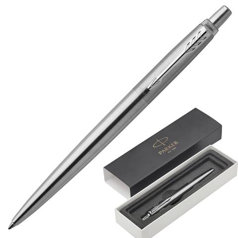 Ручка шариковая, корпус серебристый, хромированные детали, синяя Parker Jotter Core Stainless Steel CT, картон