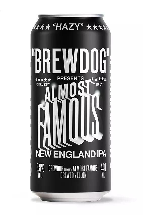 Пиво Brewdog Almost Famous NEIPA светлое нефильтрованное непастеризованное 6.8% 440 мл., ж/б