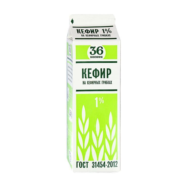 Кефир 36 копеек 1% 900 гр., тетра-пак