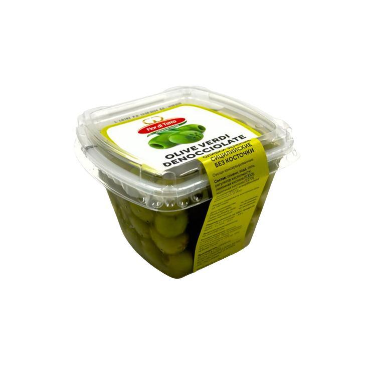 Оливки Fior Di Terra зеленые сицилийские без косточки 450 гр., пластиковая упаковка