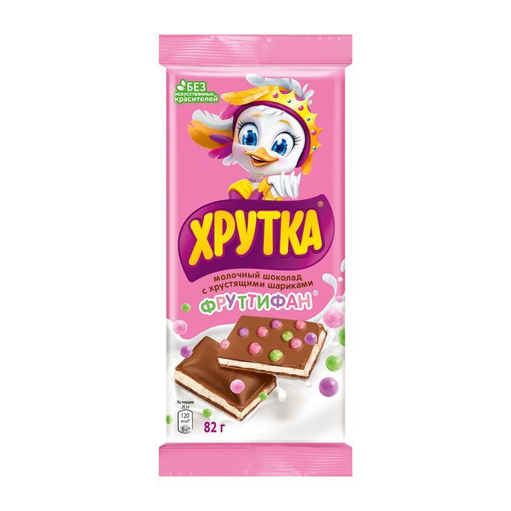 Шокола Хрутка молочный фруттифан 82 гр., флоу-пак