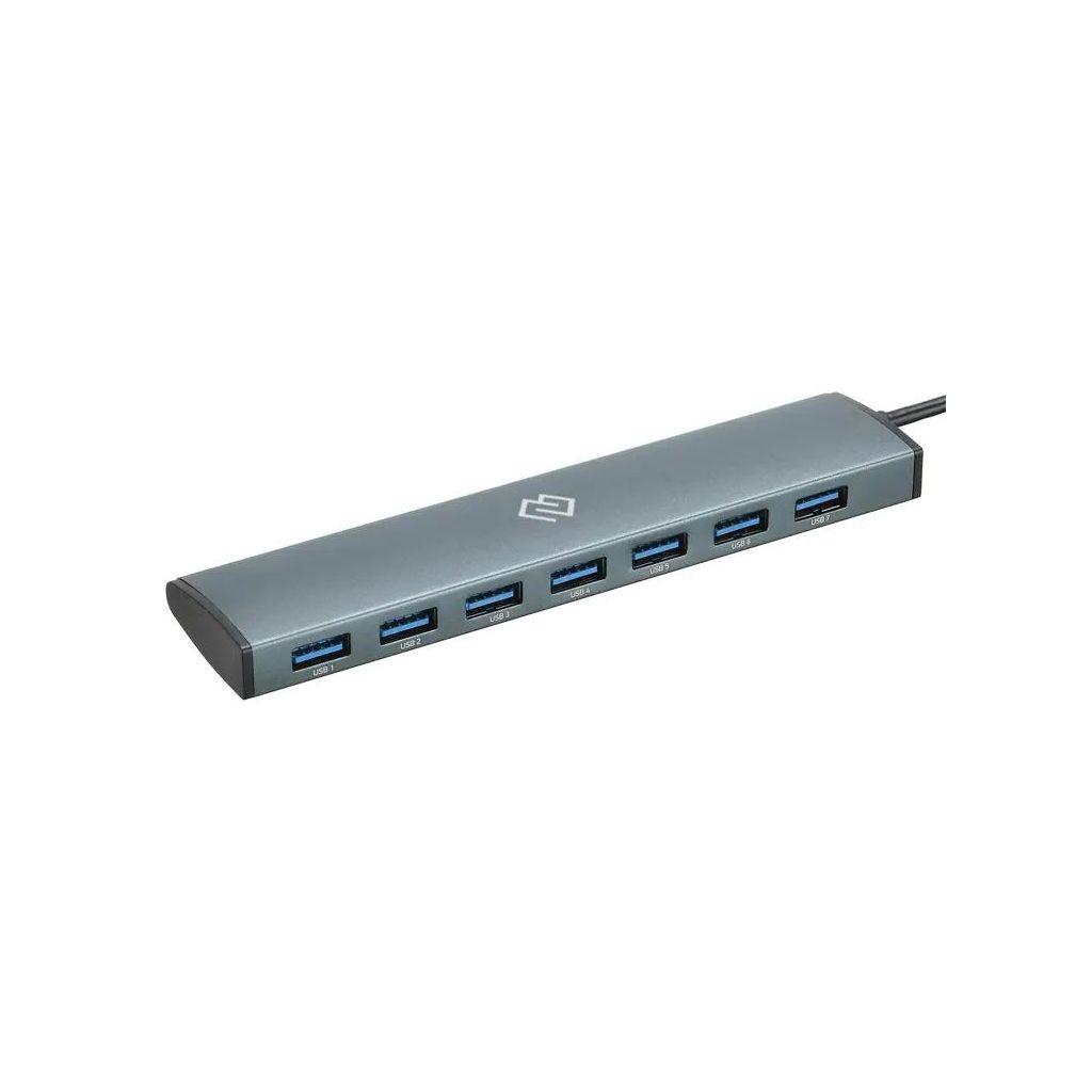 Хаб (разветвитель) Digma HUB-7U3.0-UC-G, серый