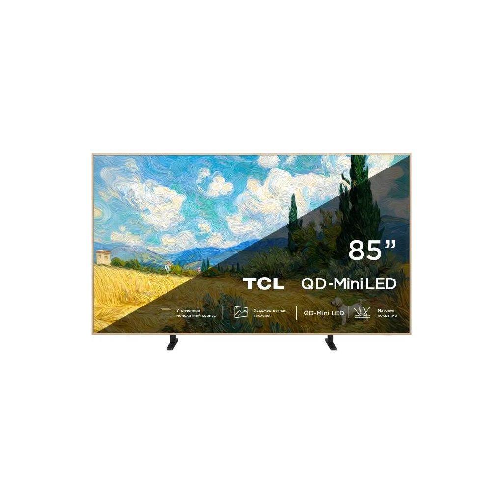 85" Телевизор TCL 85A400 Pro QD-Mini LED QLED, 4K Ultra HD, СМАРТ ТВ, Google TV, бежевый