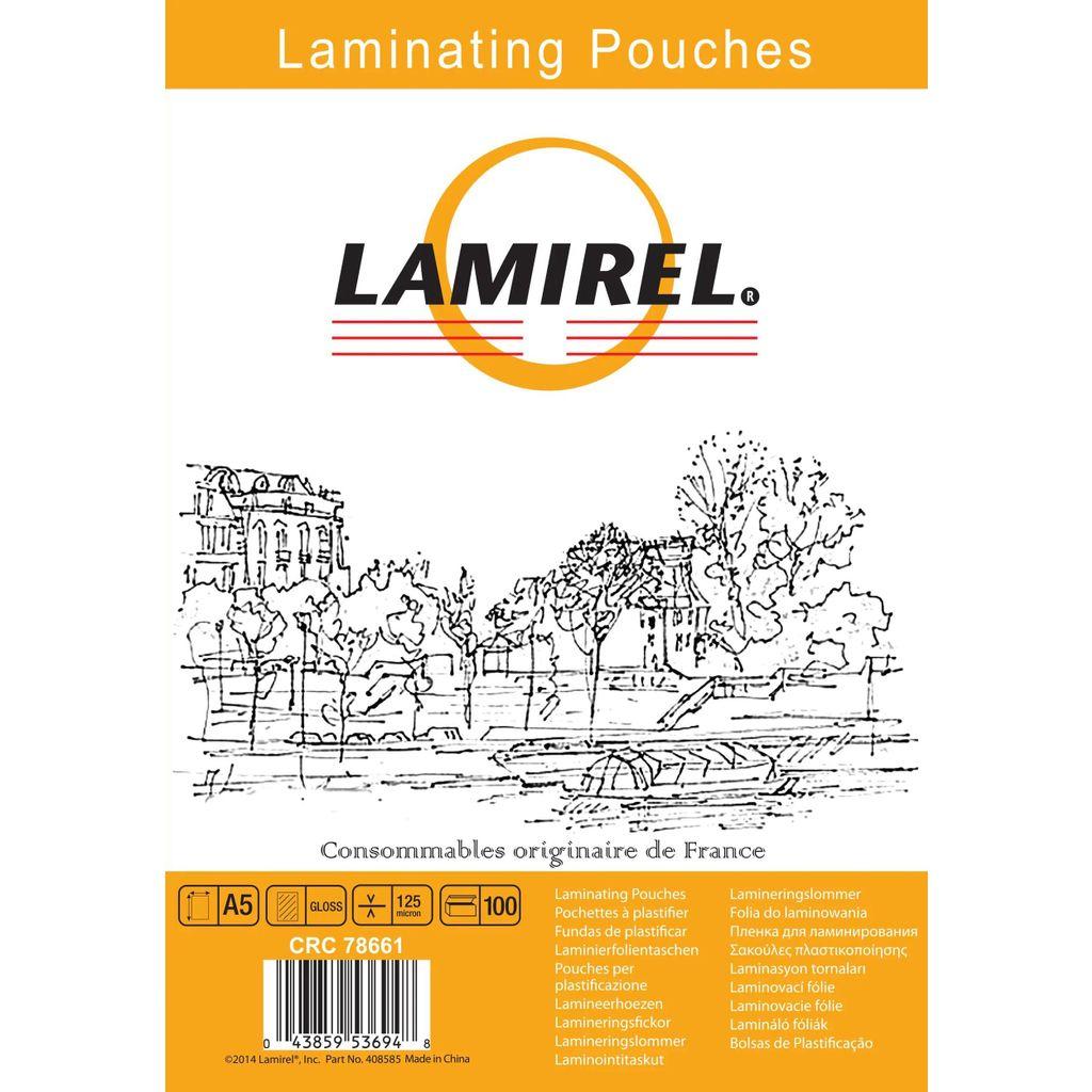Пленка для ламинирования Fellowes Lamirel LA-7866101, 125мкм, 100шт., глянцевая, A5