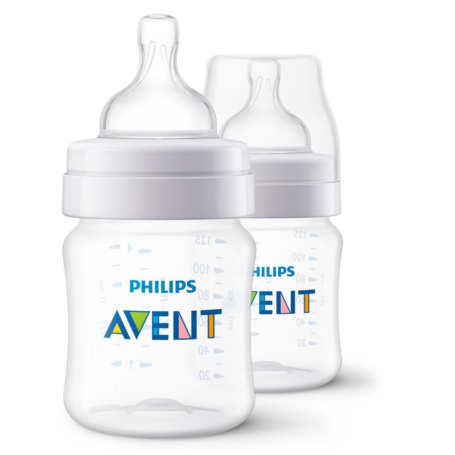 Бутылочка для кормления Philips Avent Anti-colic SCY100/02, 125 мл, 2 шт, 0 мес.+, картон