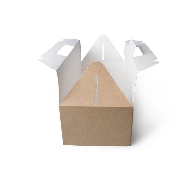 Коробка картонная ECO BOX WITh HANDLE, 4000 мл., 288х142х75 мм., универсальная, крафт