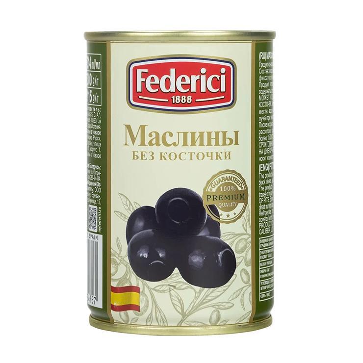 Маслины Federici без косточки 300 гр., ж/б