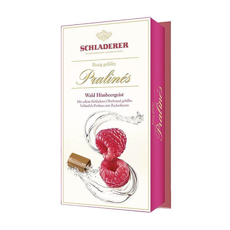 Конфеты SCHLADERER himbeer giest из молочного шоколада с малиновым бренди 127 гр., картон