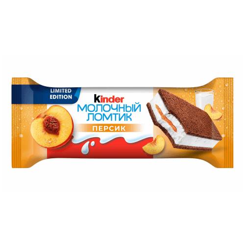 Бисквитное пирожное Kinder молочный ломтик персик 23,5% 28 гр., флоу-пак