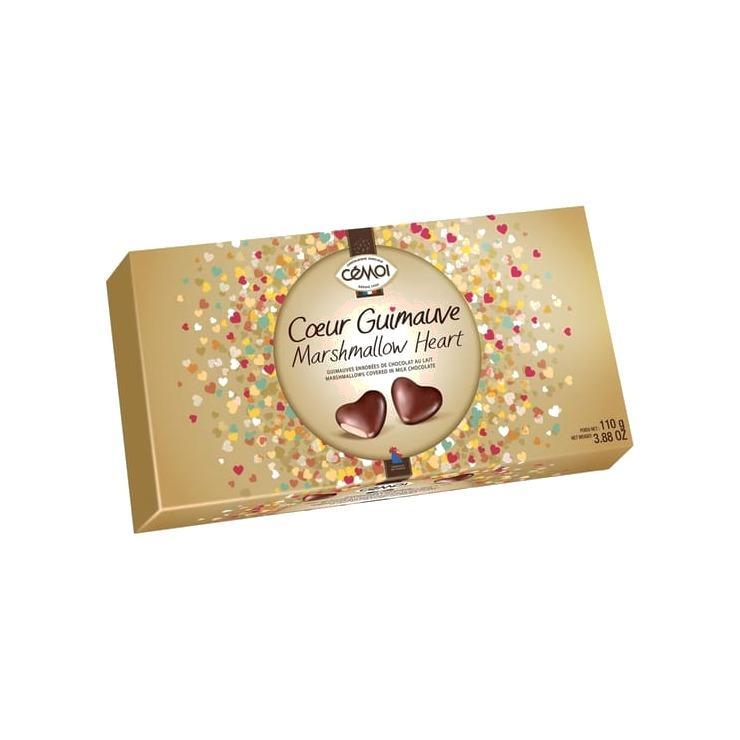 Конфеты Cemoi Mallow Heart Зефирные сердечки в молочном шоколаде 110 гр., картон
